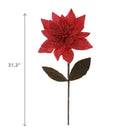 Long Stem Felt Poinsettia Pick (Red)
