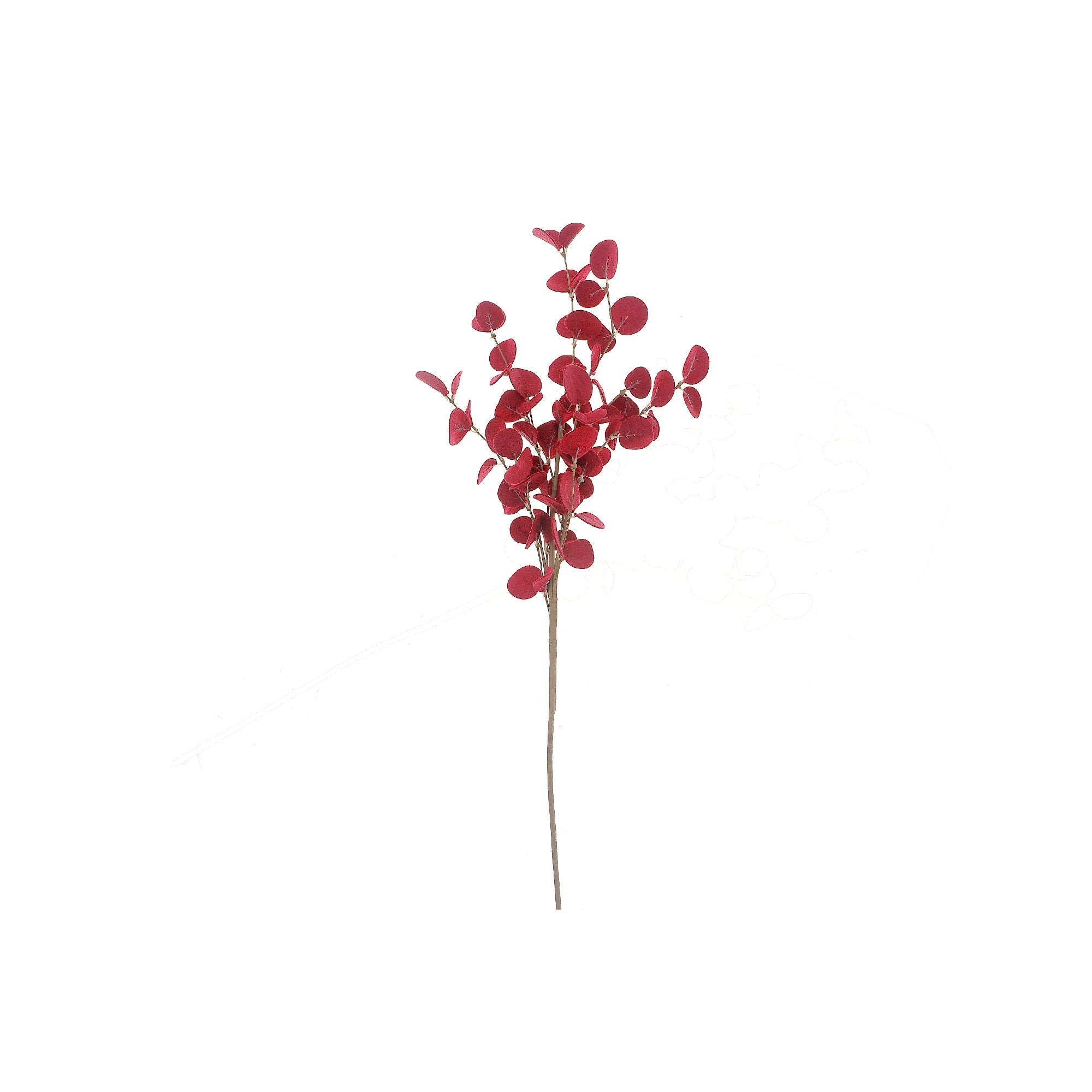 Burgundy Felt and Eucalyptus Decorative Spray - Set of 2, Holiday Floral Arrangement, Christmas Centerpiece, Festive Decor