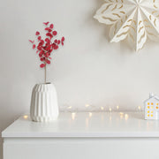 Burgundy Felt and Eucalyptus Decorative Spray - Set of 2, Holiday Floral Arrangement, Christmas Centerpiece, Festive Decor