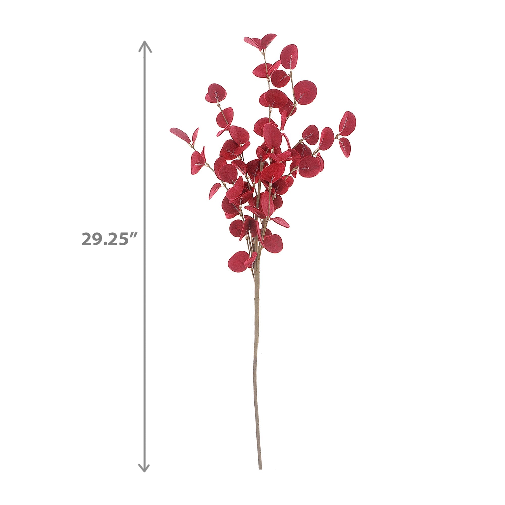 Burgundy Felt and Eucalyptus Decorative Spray - Set of 2, Holiday Floral Arrangement, Christmas Centerpiece, Festive Decor