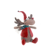 Moose Plush Sitting Decoration, Winter Animal Plush Decor, Holiday Home Decoration