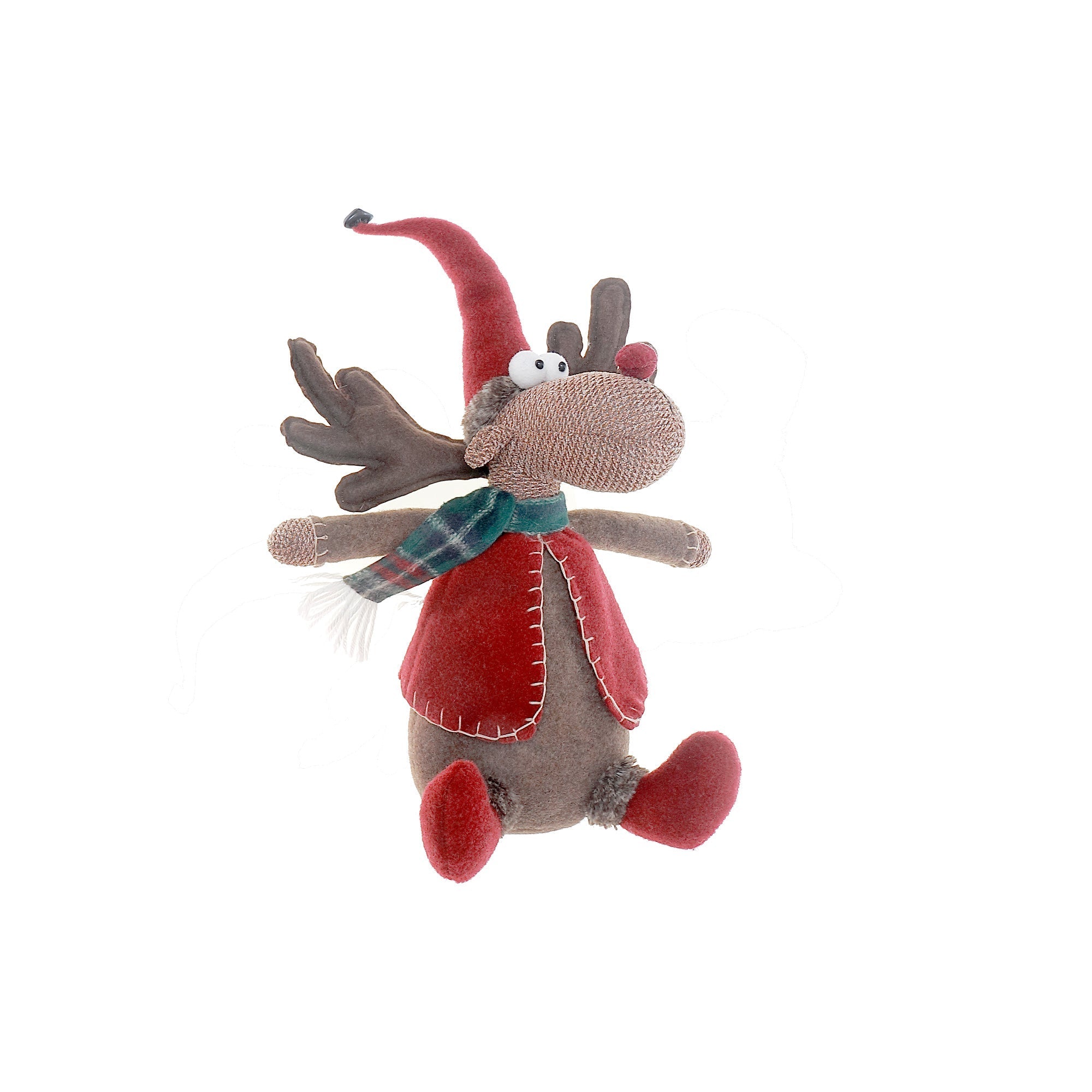 Moose Plush Sitting Decoration, Winter Animal Plush Decor, Holiday Home Decoration