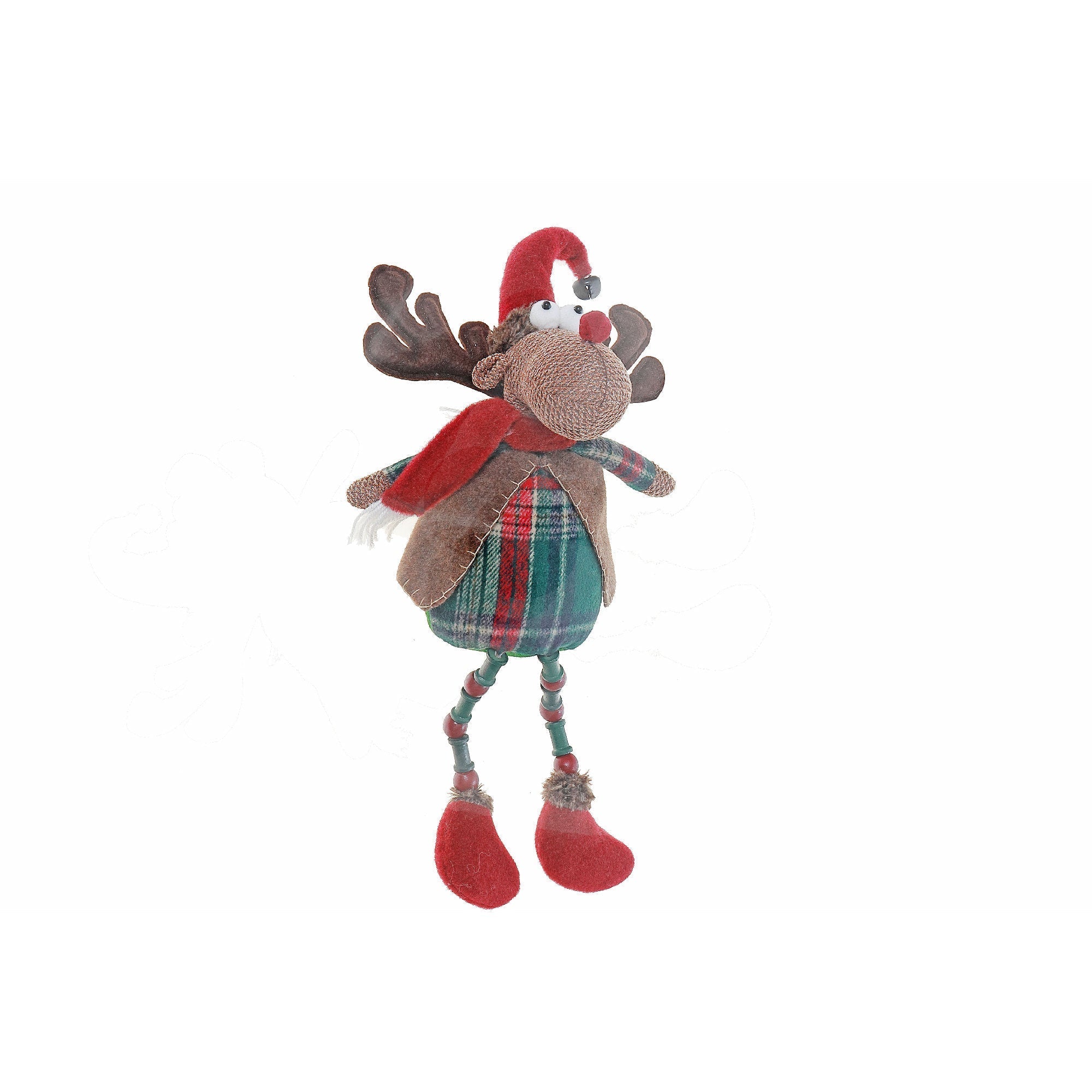 Moose Plush Shelf Dangler, Winter Animal Plush Decoration, Holiday Shelf Decor