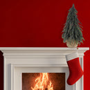 Pine Tree With Burlap Base (11") (Silver Glitter)