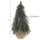 Pine Tree With Burlap Base (11") (Silver Glitter)