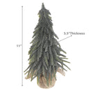 Pine Tree With Burlap Base (14") (Silver Glitter)