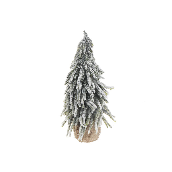 Pine Tree With Burlap Base (14") (Snow Covered)