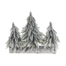 Triple Pine Tree On Wood Base (Snow Covered)