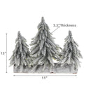 Triple Pine Tree On Wood Base (Snow Covered)