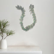 Silver Glitter Pine Decorative Garland, Christmas Garland, Holiday Mantel or Table Decor, Festive Seasonal Accent