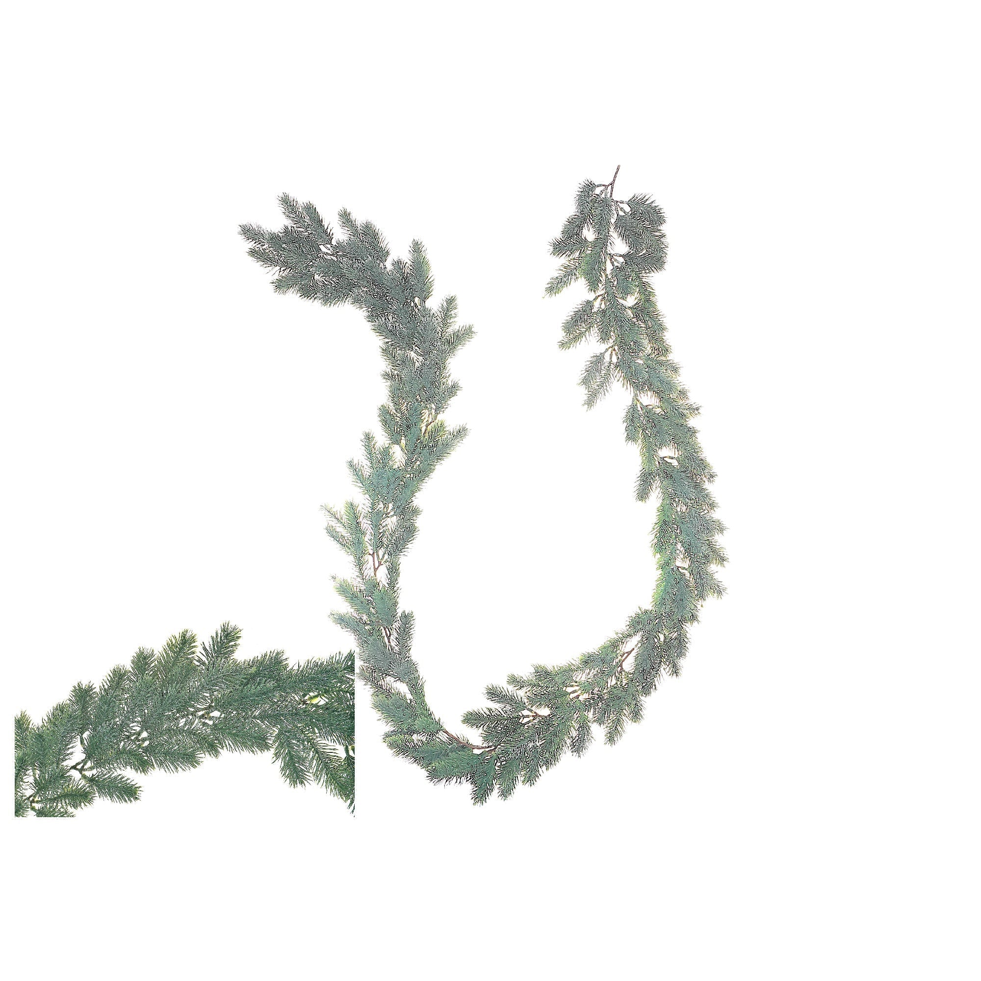 Silver Glitter Pine Decorative Garland, Christmas Garland, Holiday Mantel or Table Decor, Festive Seasonal Accent