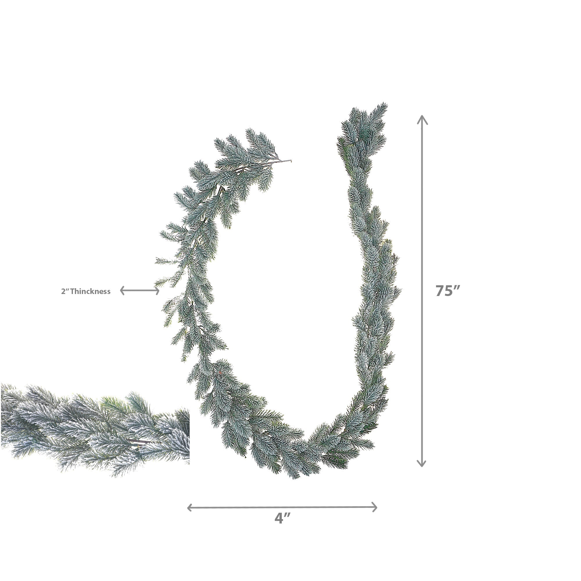 Snow Covered Pine Decorative Garland, Christmas Garland, Holiday Mantel Decor, Festive Winter Home Accent