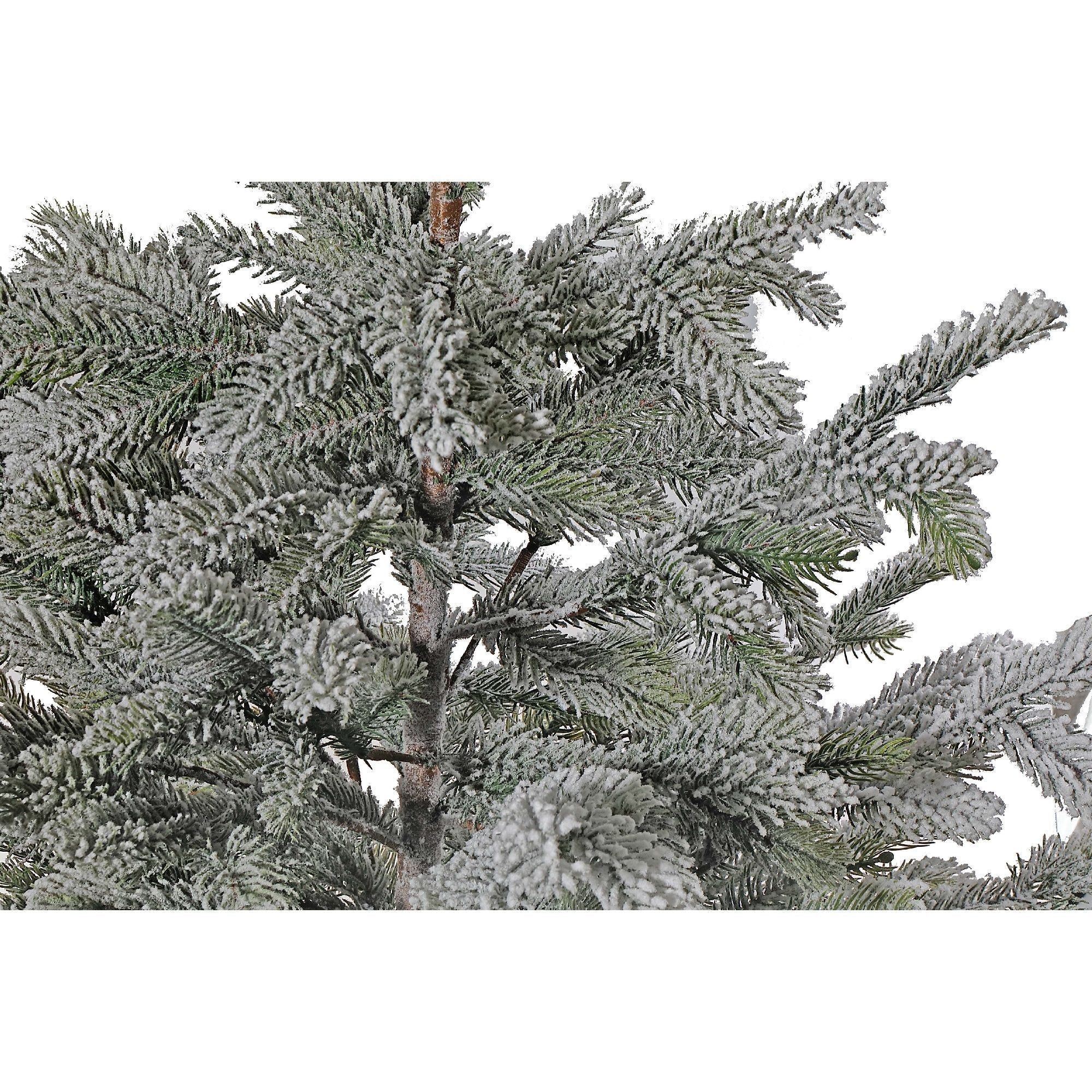 35 Inch Snow Covered Pine Tree with Burlap Base, Holiday Rustic Tabletop Decoration