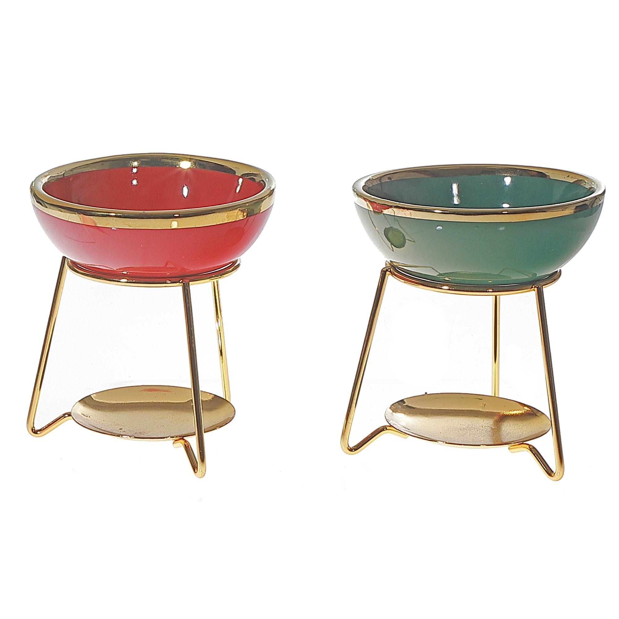 Ceramic Oil Burner With Stand Set of 2, Aromatherapy Oil Burner, Wax Melt Burner