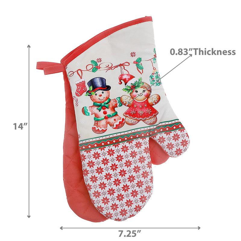 14" Oven Mitts (2Pcs) (Gingerbread) - Set of 2
