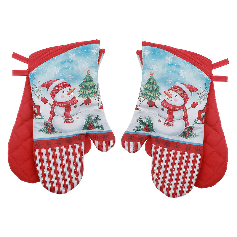 14" Oven Mitts (2Pcs) (Snowman) - Set of 2