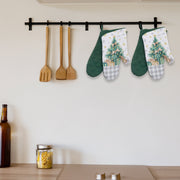 14" Oven Mitts Set of 2 Christmas Tree – Christmas Kitchen Accessory, Holiday Cooking, Festive Oven Glove