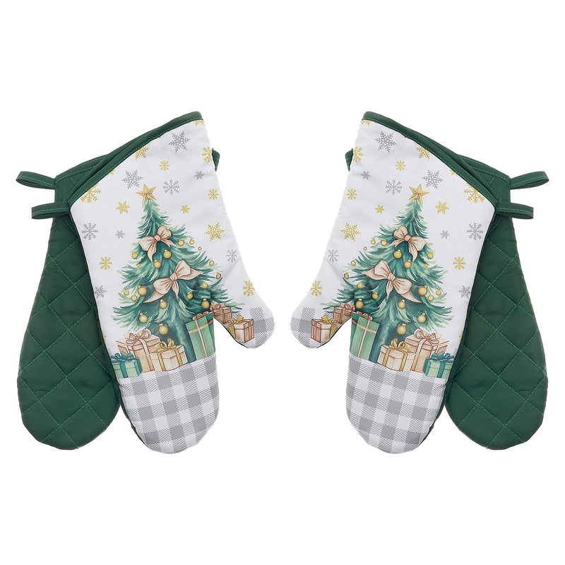 14" Oven Mitts (2Pcs) (Christmas Tree) - Set of 2