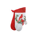 14" Oven Mitts (2Pcs) (Cardinals Perched On Wreath) - Set of 2