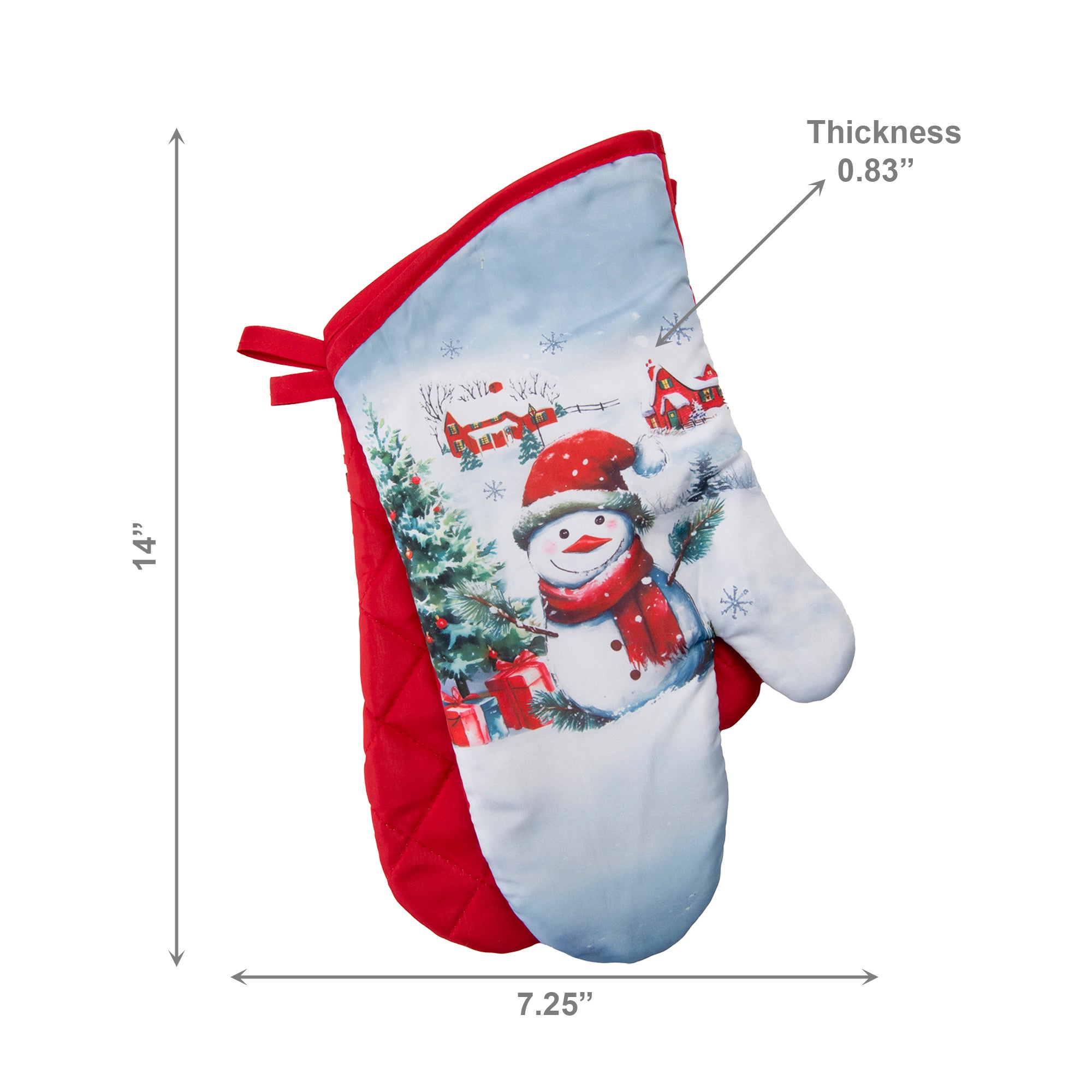 14" Oven Mitts 2 Piece Snowman with Tree, Christmas, Holiday Decor- Set of 2