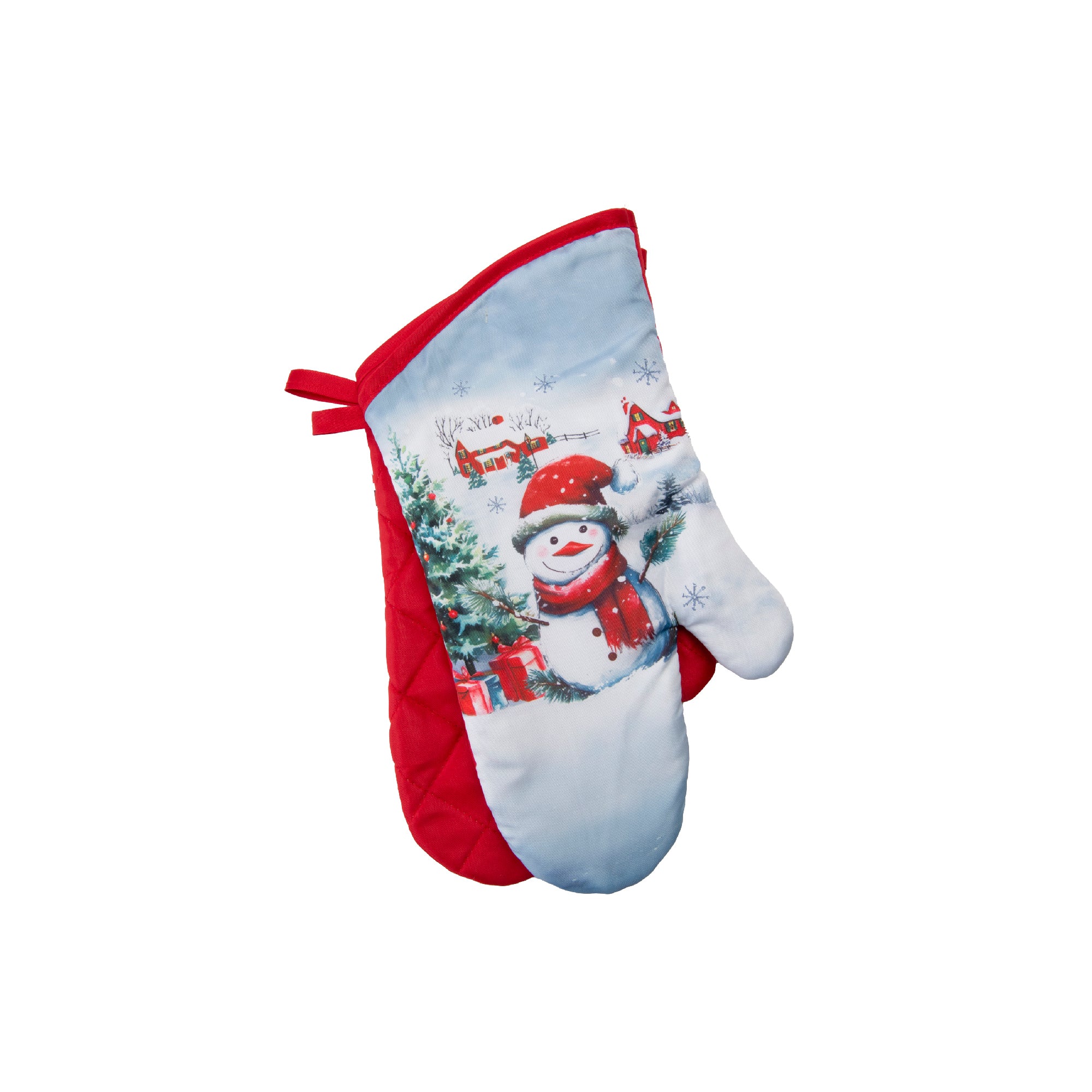 14" Oven Mitts 2 Piece Snowman with Tree, Christmas, Holiday Decor- Set of 2