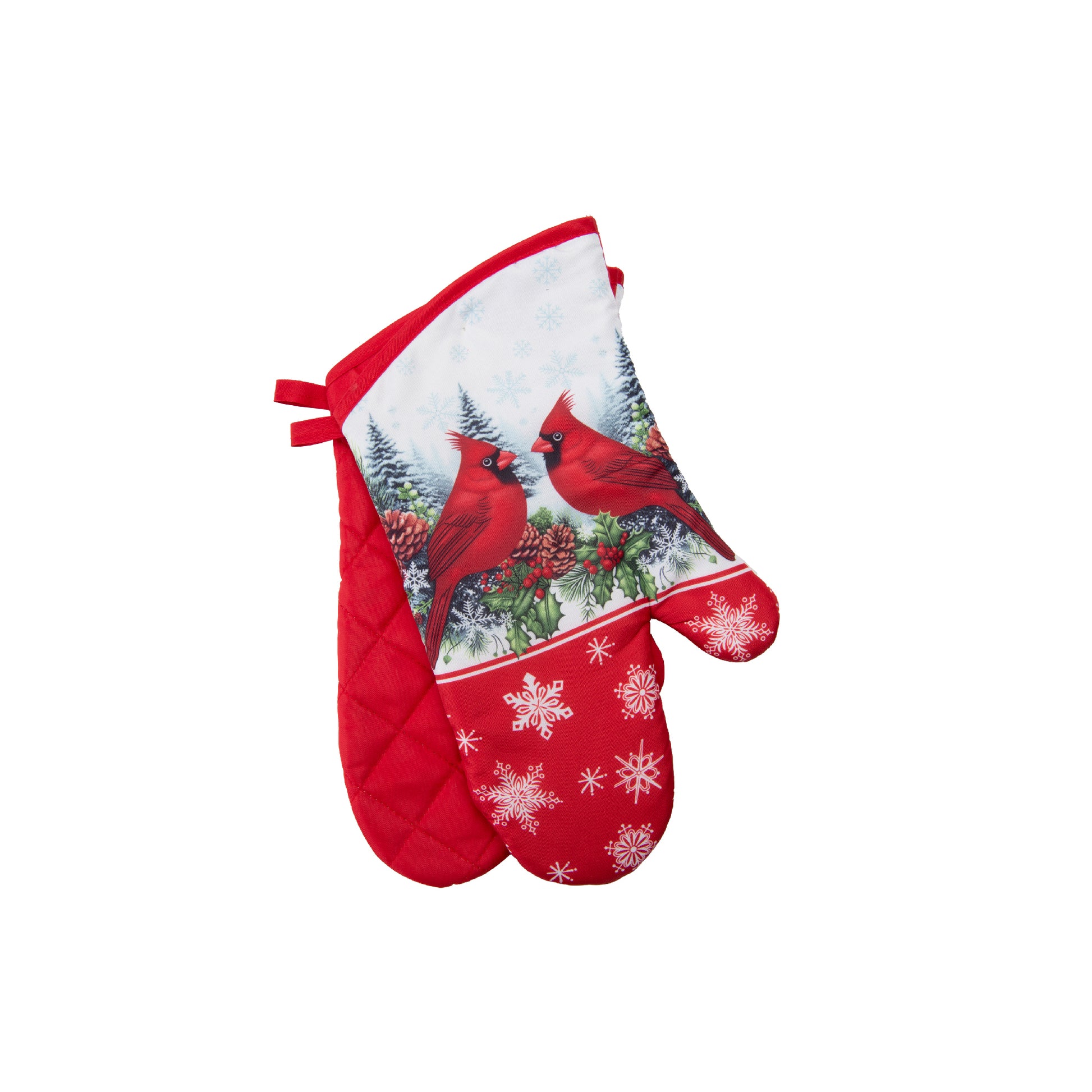14" Oven Mitts 2 Piece Double Cardinal, Christmas, Holiday Decor- Set of 2