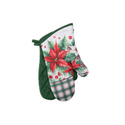 14" Oven Mitts 2 Piece Blooming Poinsettia, Christmas, Holiday Decor- Set of 2