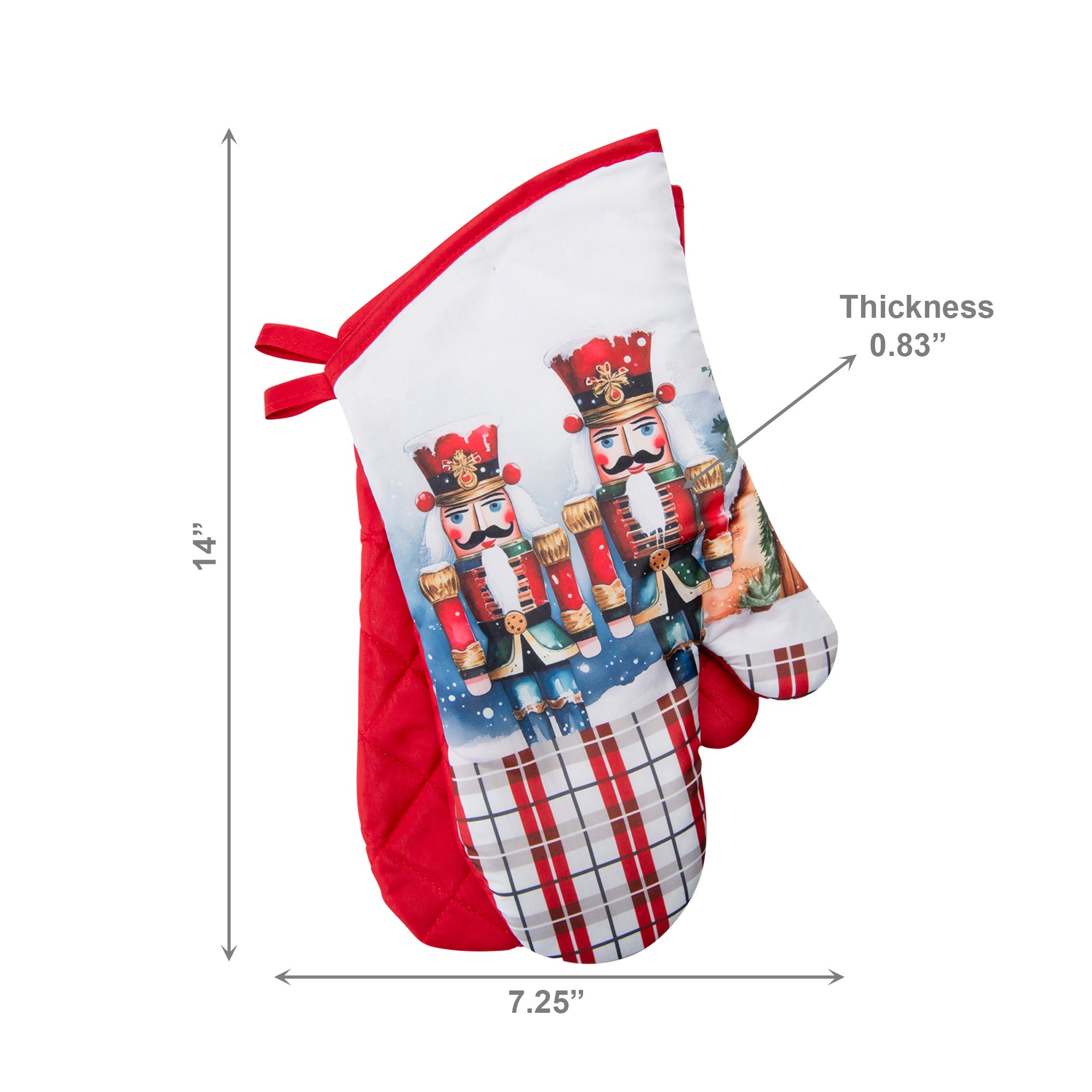 14" Oven Mitts 2 Piece Nutcracker Twin, Christmas, Holiday Decor- Set of 2