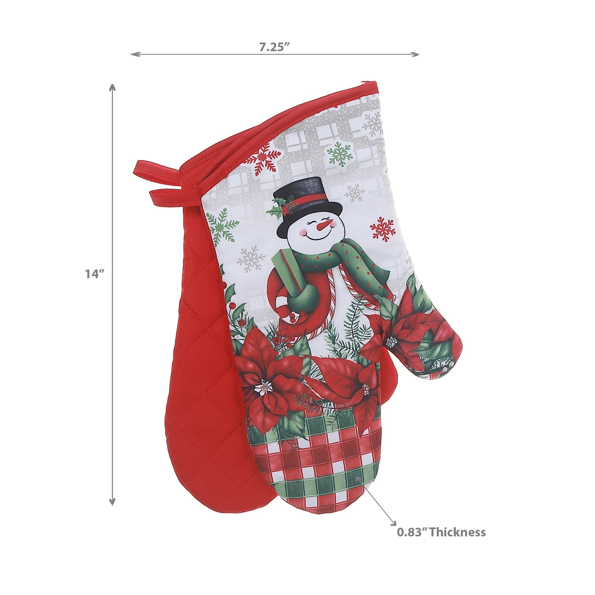 Christmas Snowman Oven Mitts, Heat Resistant Kitchen Oven Gloves, Baking Oven Mitts, Holiday Kitchen Decor 2 Pieces - Set Of 2