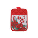 Pot Holder With Pocket (Poinsettia W/ Ornaments) - Set of 6