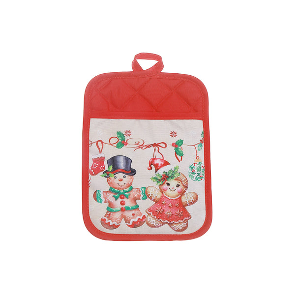 Pot Holder With Pocket (Gingerbread) - Set of 6