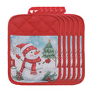 Pot Holder With Pocket (Snowman) - Set of 6