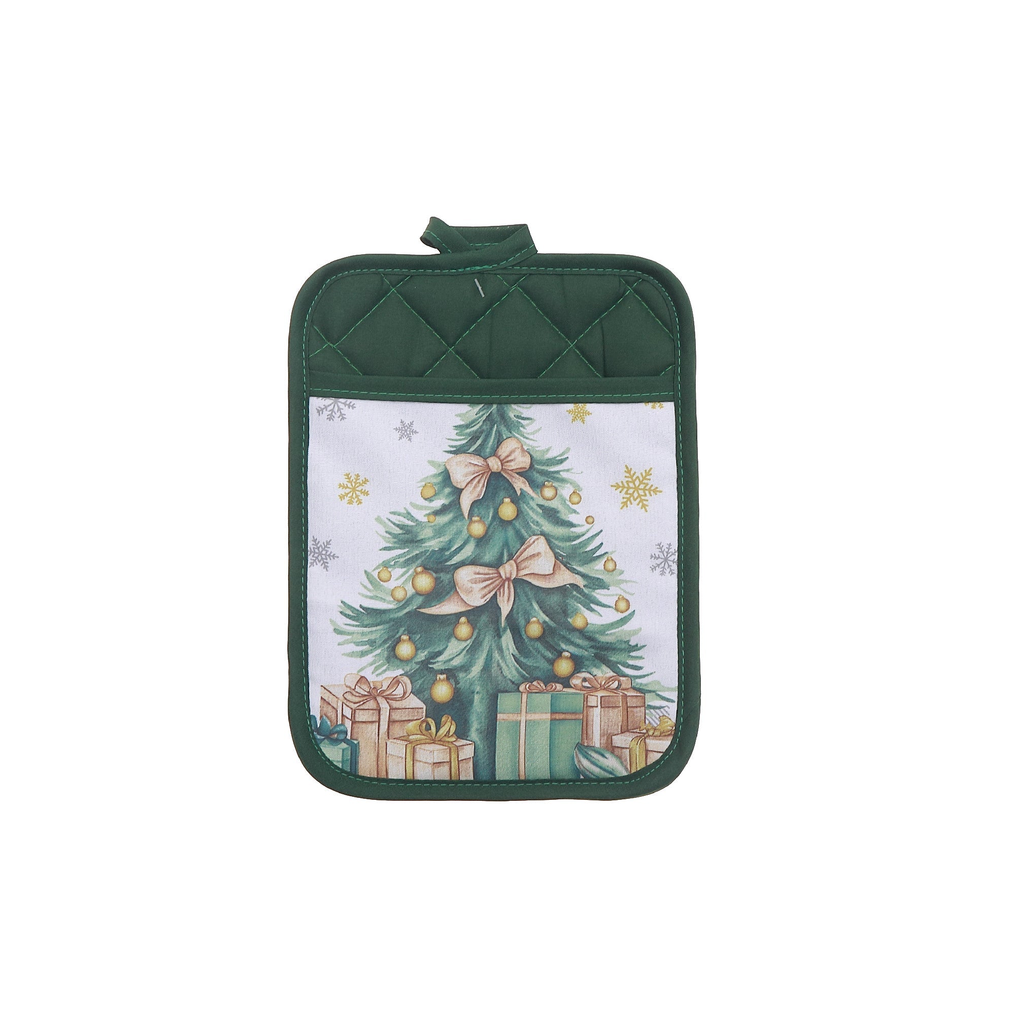 Pot Holder with Pocket Set of 6 Christmas Tree – Christmas Kitchen Linens, Holiday Cooking Accessory, Festive Hot Pad