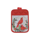 Pot Holder With Pocket (Cardinals Perched On Wreath) - Set of 6