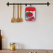 Poinsettia Pot Holder with Pocket Set of 6 – Christmas Kitchen Decor