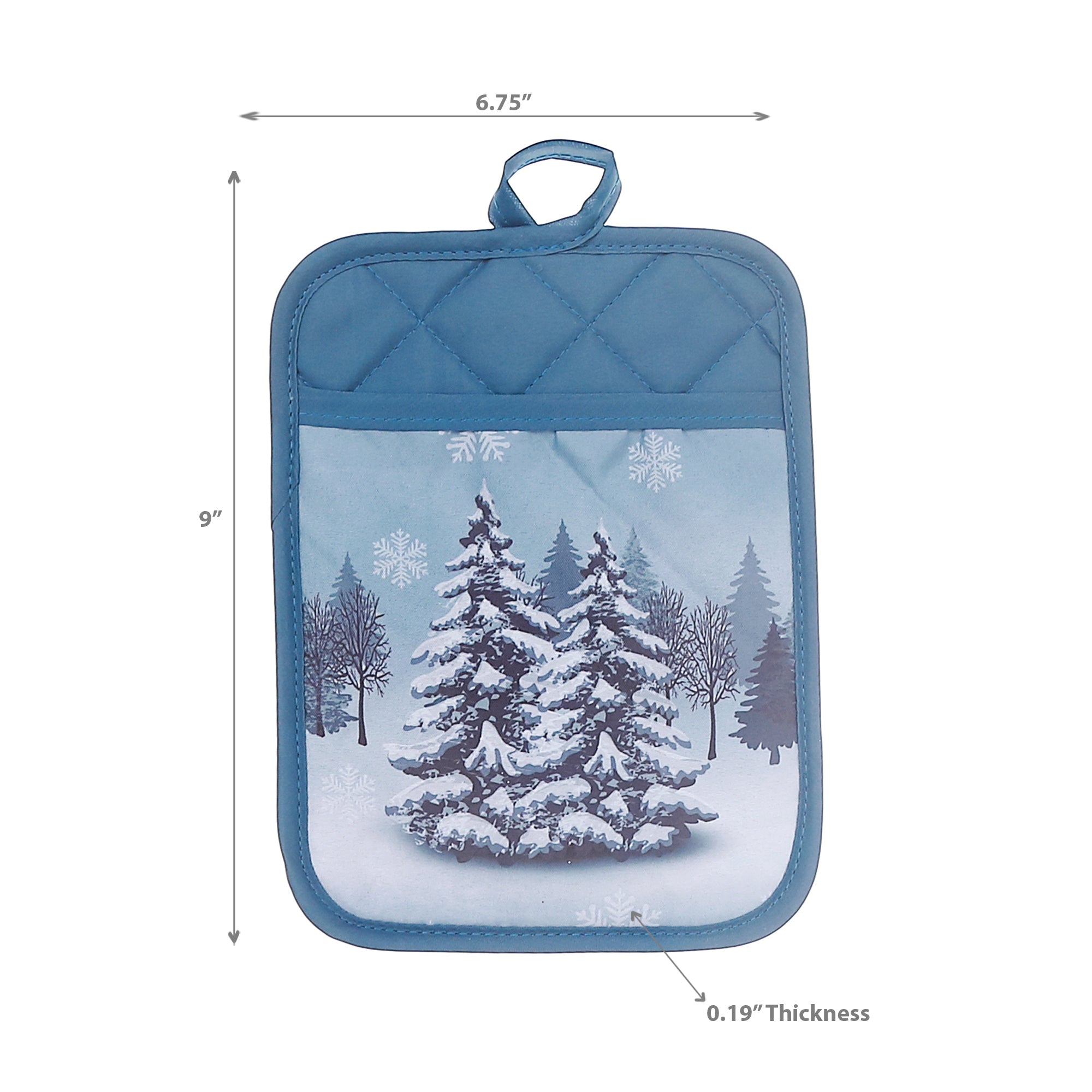 Tree Pot Holder with Pocket Set of 6 – Christmas Kitchen Decor