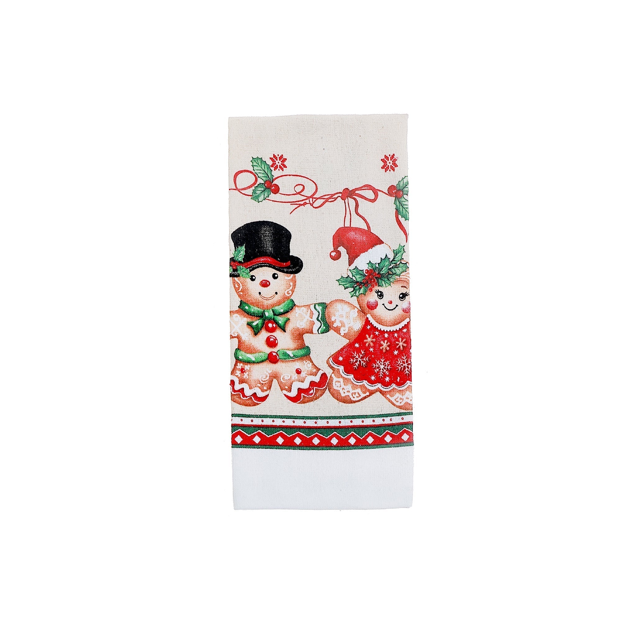 Hand Towel Set of 6 Gingerbread – Christmas Kitchen Linens, Holiday Hand Towel, Festive Cooking & Baking Accessory