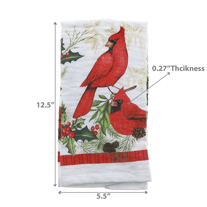 Hand Towel (Cardinals Perched On Wreath) - Set of 6