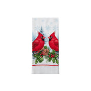 Hand Towel Double Cardinal, Christmas, Kitchen Towel, Holiday Decor- Set of 6