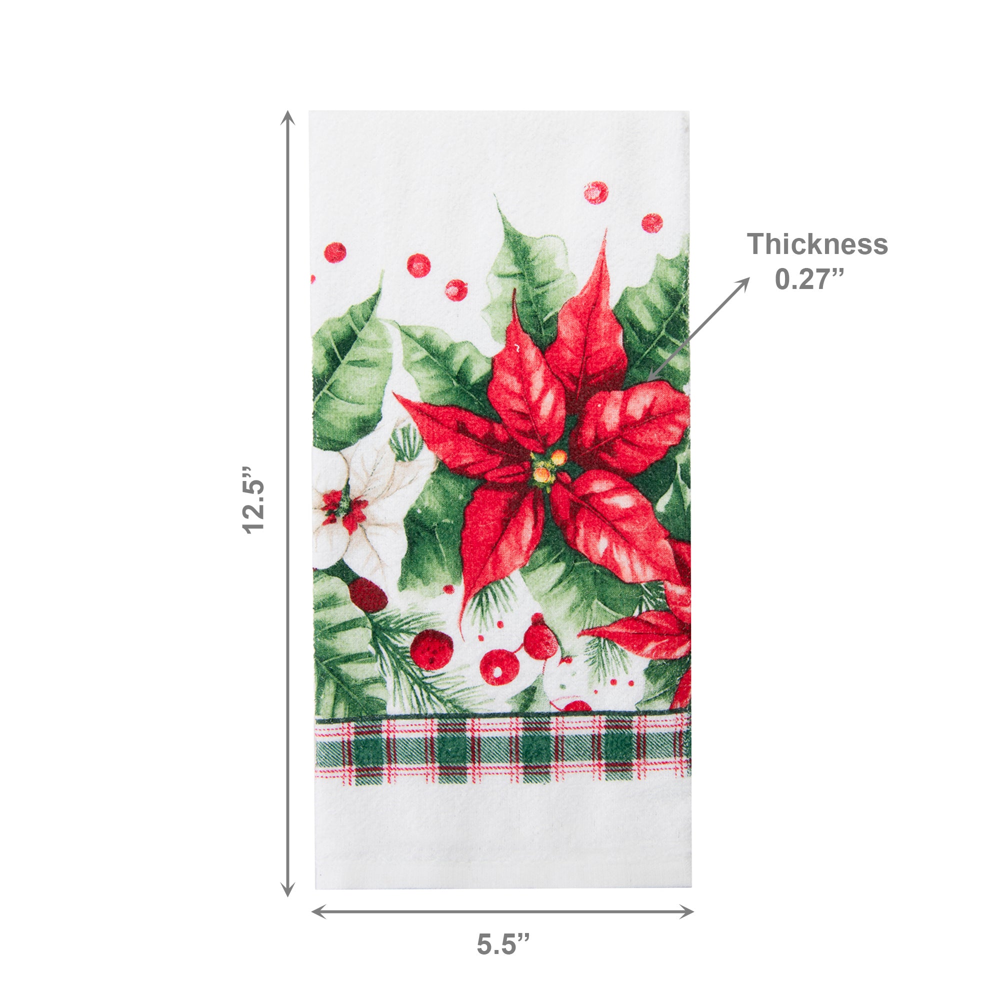 Hand Towel Blooming Poinsettia, Christmas, Kitchen Towel, Holiday Decor- Set of 6