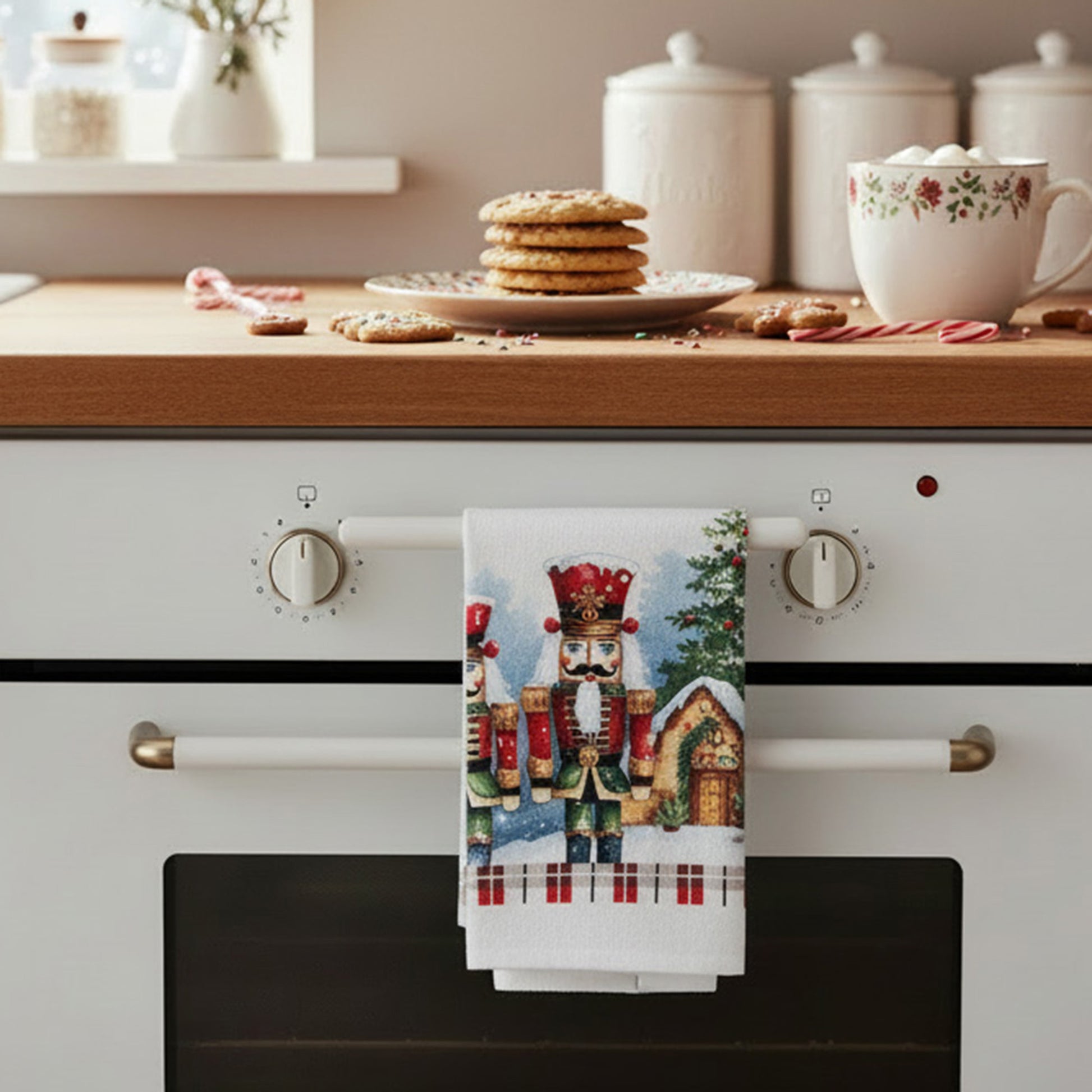 Hand Towel Nutcracker Twin, Christmas, Kitchen Towel, Holiday Decor- Set of 6