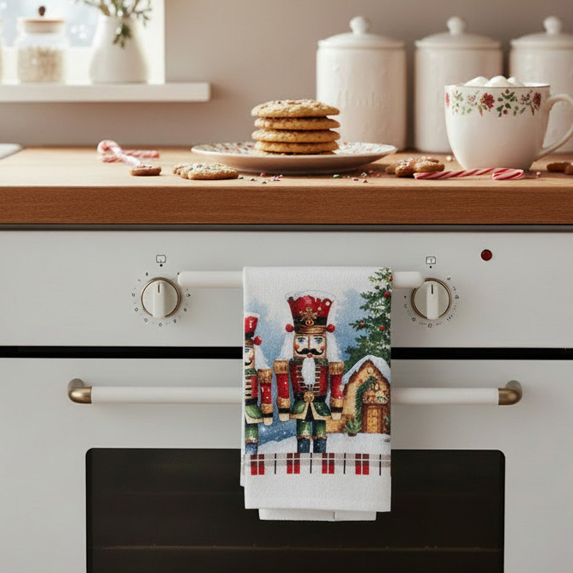 Hand Towel Nutcracker Twin, Christmas, Kitchen Towel, Holiday Decor- Set of 6