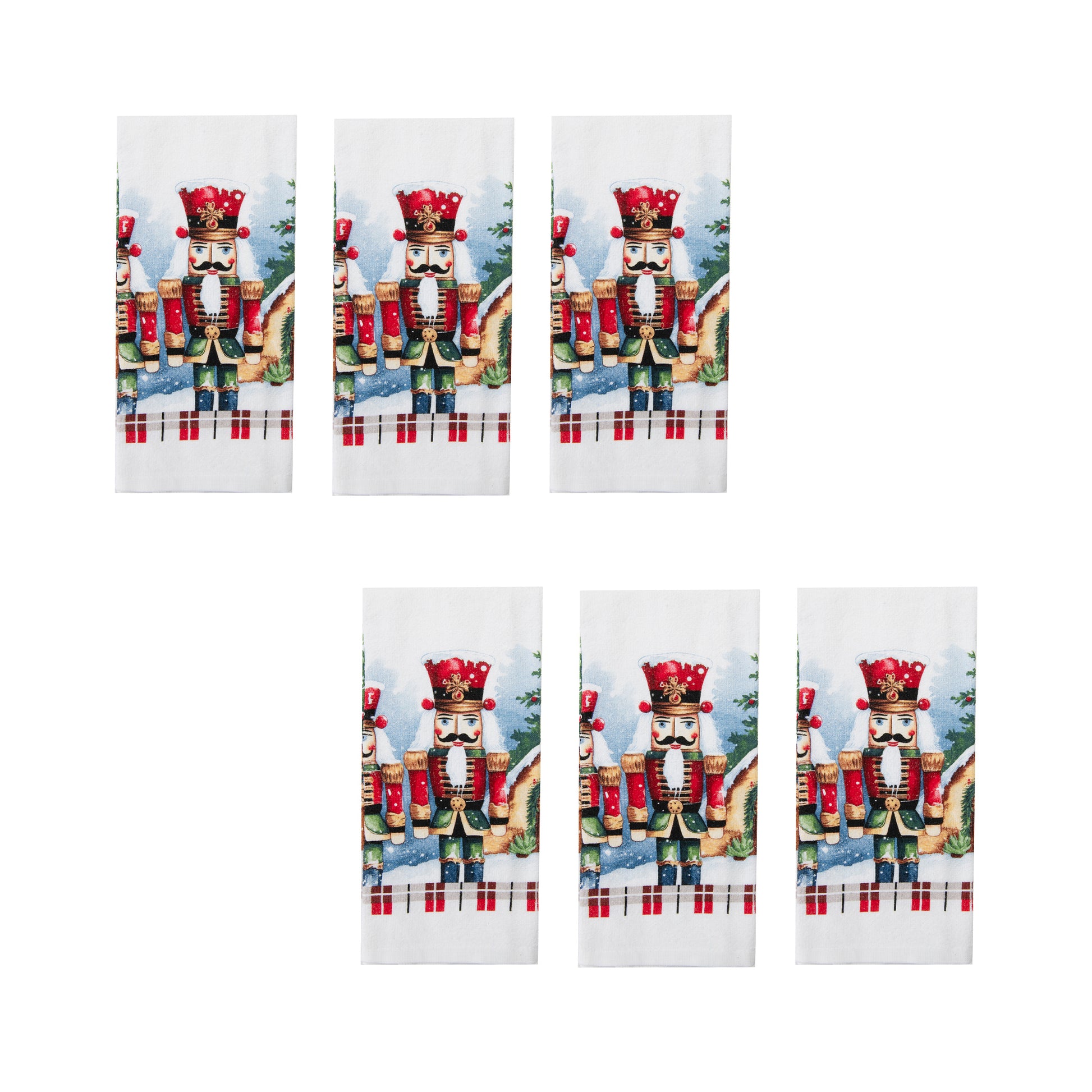 Hand Towel Nutcracker Twin, Christmas, Kitchen Towel, Holiday Decor- Set of 6