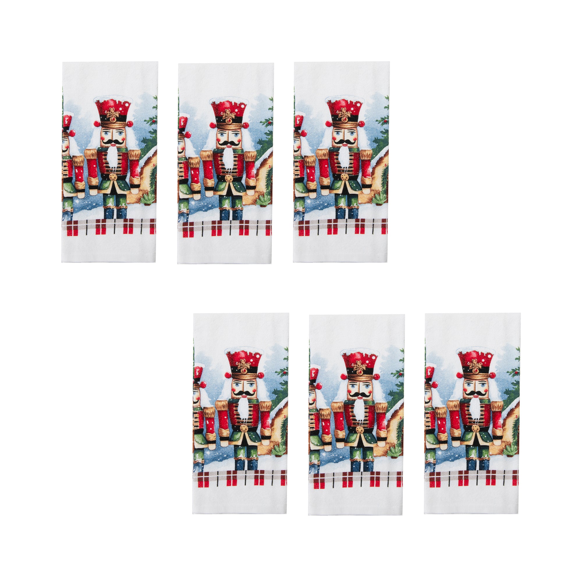 Hand Towel Nutcracker Twin, Christmas, Kitchen Towel, Holiday Decor- Set of 6