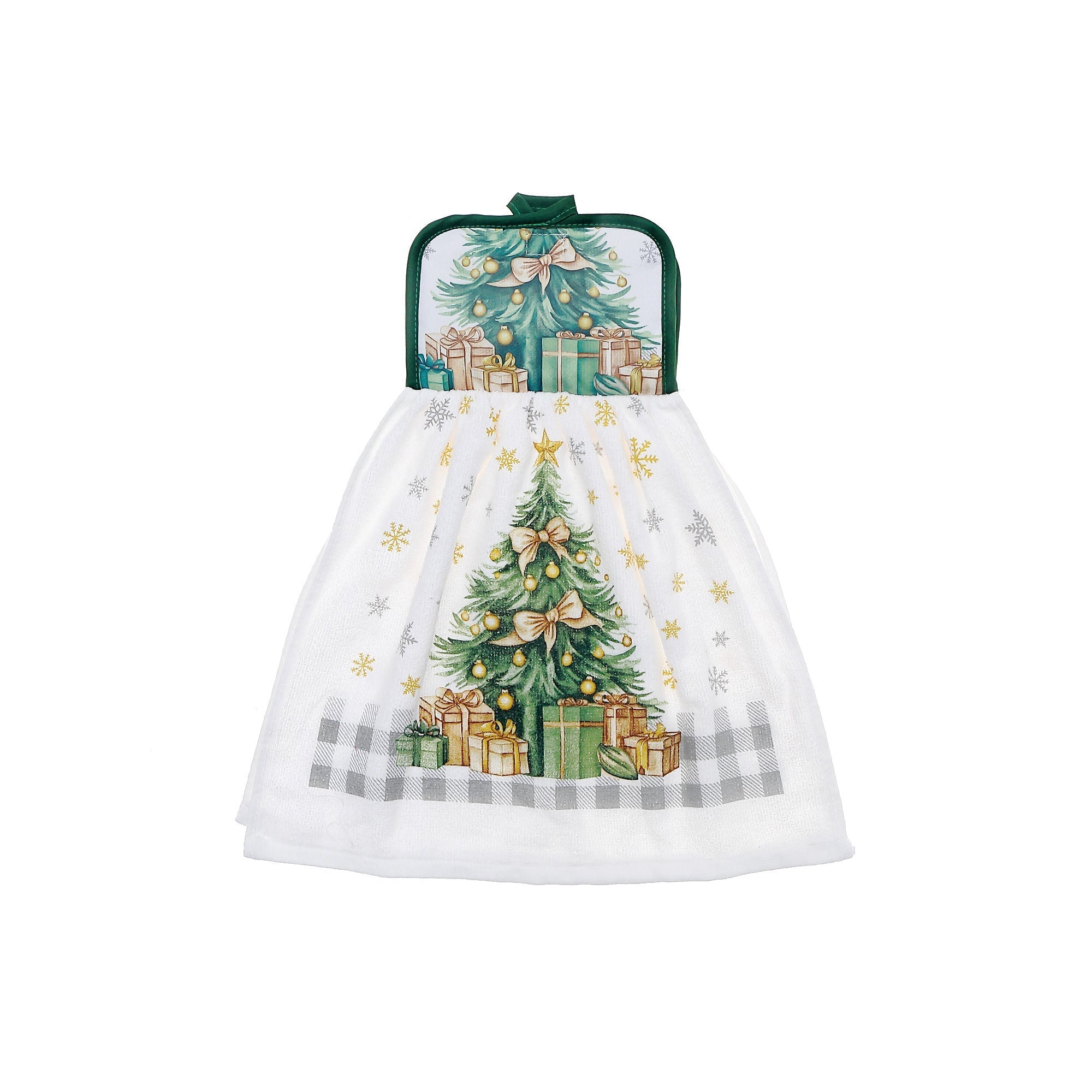 Tie Hand Towel Set of 2 Christmas Tree – Holiday Kitchen Linens, Christmas Hand Towel, Festive Cooking & Baking Accessory