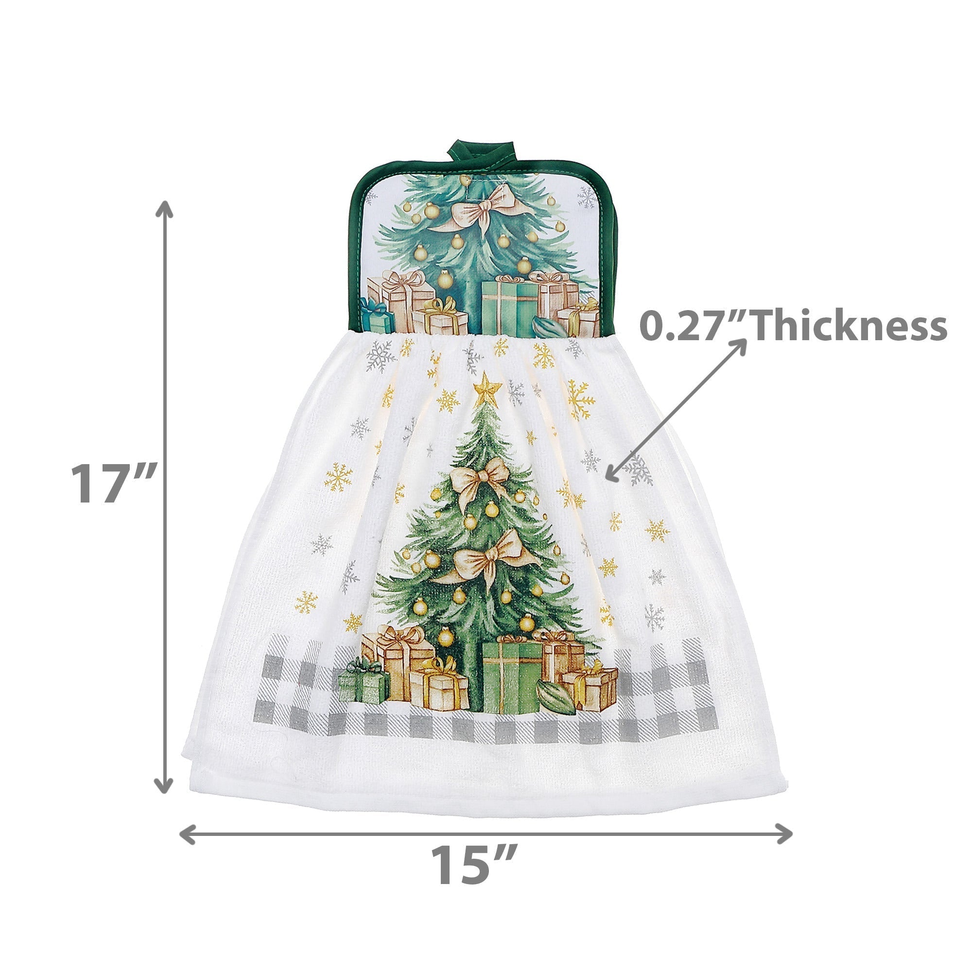 Tie Hand Towel Set of 2 Christmas Tree – Holiday Kitchen Linens, Christmas Hand Towel, Festive Cooking & Baking Accessory