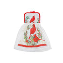Tie Hand Towel ((Cardinals Perched On Wreath) - Set of 2