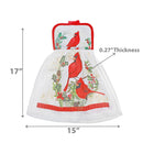 Tie Hand Towel ((Cardinals Perched On Wreath) - Set of 2