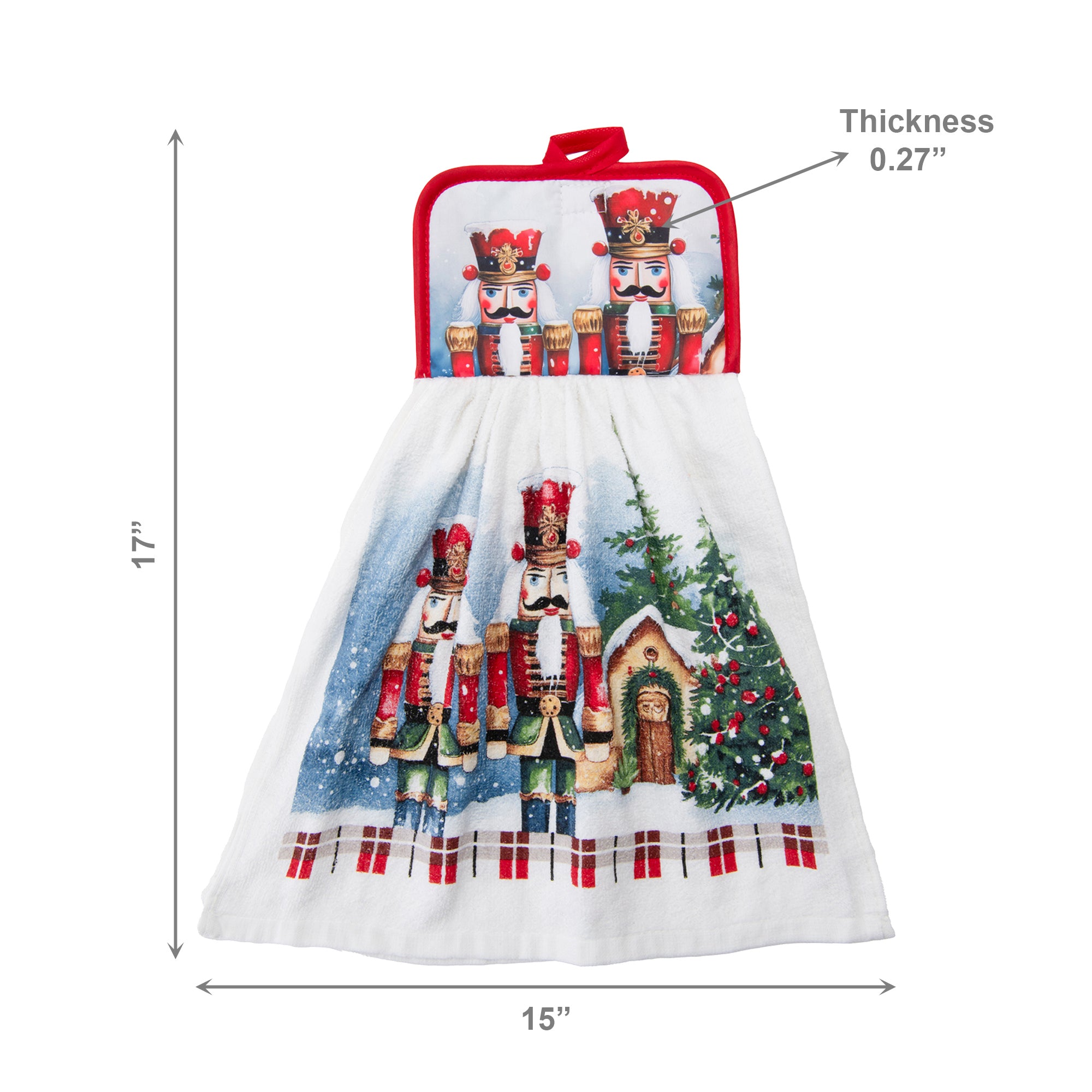 Tie Hand Towel Nutcracker Twin, Christmas, Kitchen Towel, Holiday Decor- Set of 2
