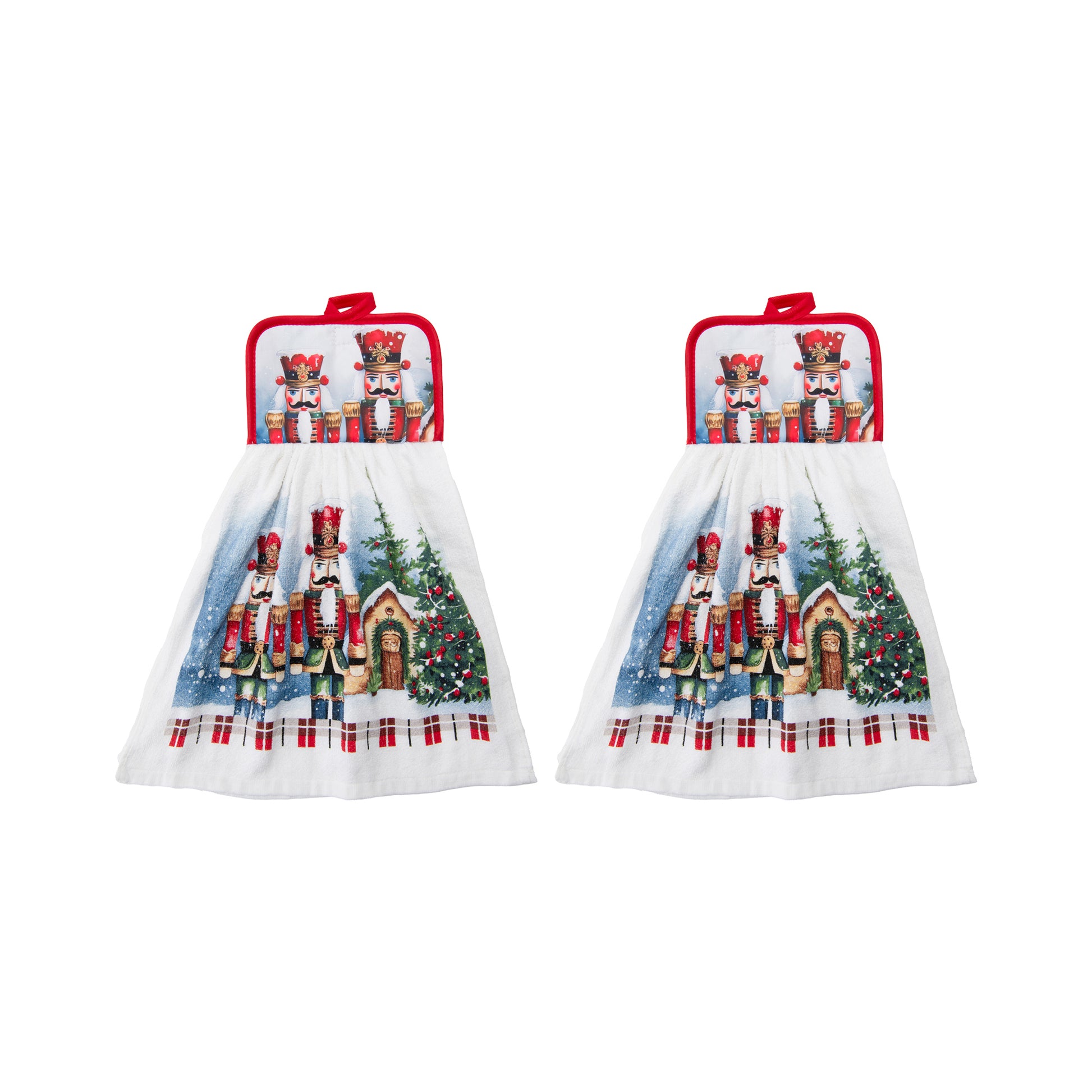 Tie Hand Towel Nutcracker Twin, Christmas, Kitchen Towel, Holiday Decor- Set of 2